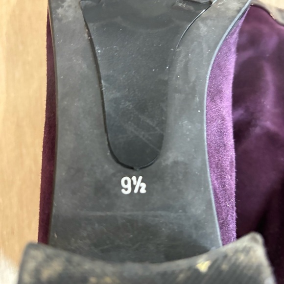 AQUATALIA Sz 9.5 Luanna Purple Suede Patent Leather Made in Italy Ankle Booties - Picture 9 of 10